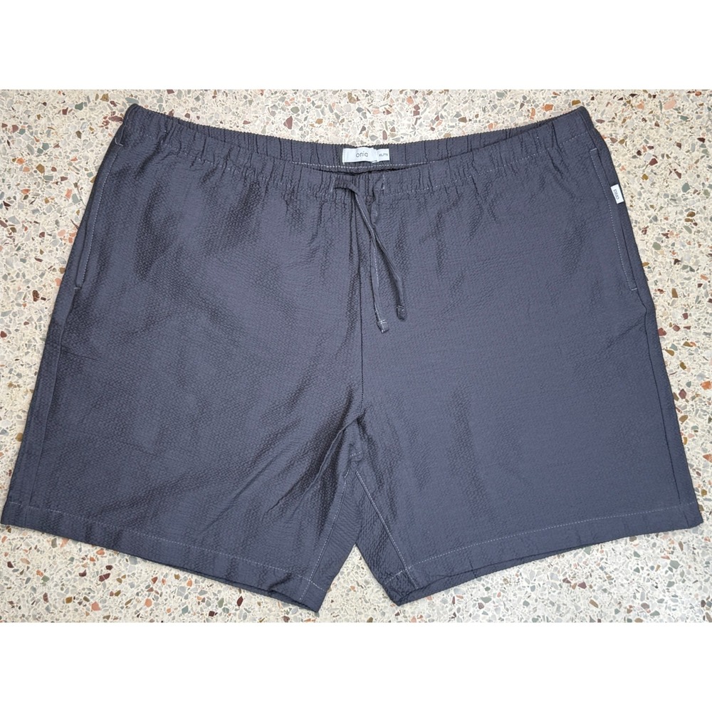 Onia Men's Gray Drawstring Waist Waffle Pattern Shorts Size XXL